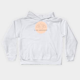 Affirmation Collection - I Am Abundant (Orange) Kids Hoodie